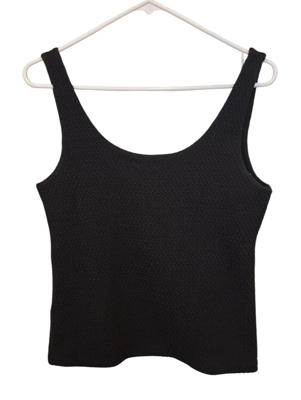 Club Monaco Lush Textured Black Tank Top Size M EUC